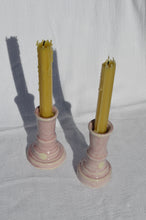 Load image into Gallery viewer, Pink Speckled Candlestick Pair
