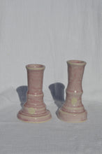 Load image into Gallery viewer, Pink Speckled Candlestick Pair
